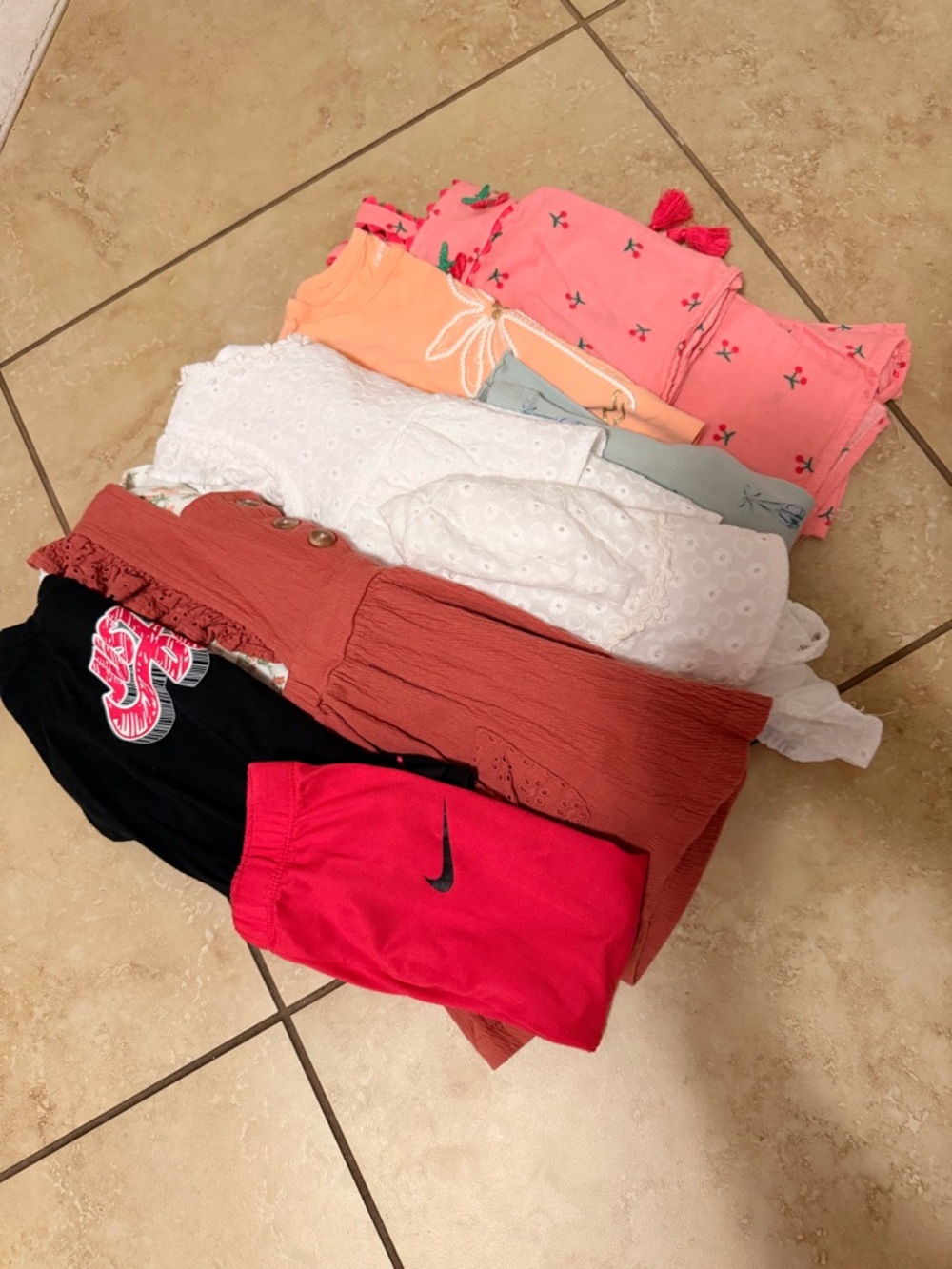 Mixed baby Summer Tops Bundle - Coral, White, Pink, Peach
